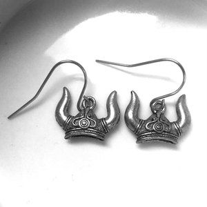Miniature Viking Helmet Viking Horn Hat Norse Nordic Gift Charm Earrings